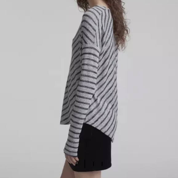 Rag & Bone Striped Hudson Vee Long Sleeve Tee Size Small - Picture 3 of 9